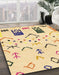 Abstract Sun Yellow Solid Rug in Family Room, abs2932