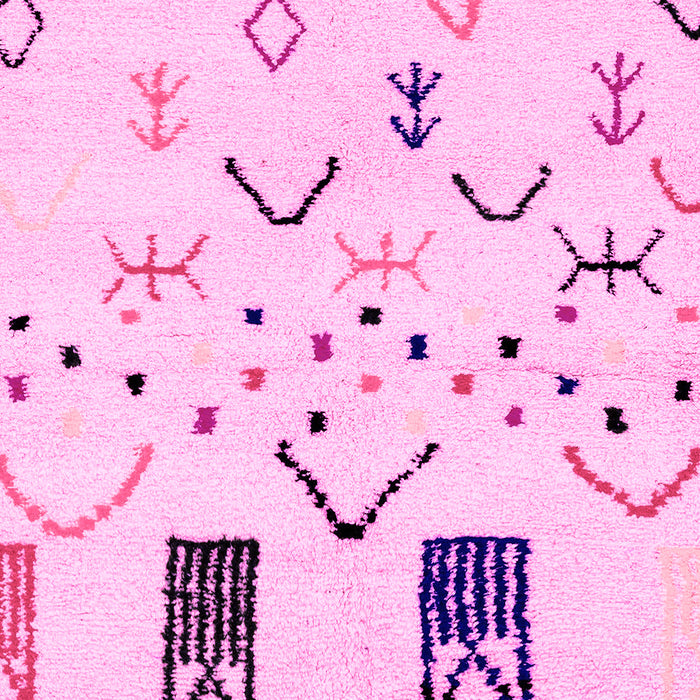 Machine Washable Solid Pink Modern Rug, wshabs2932pnk