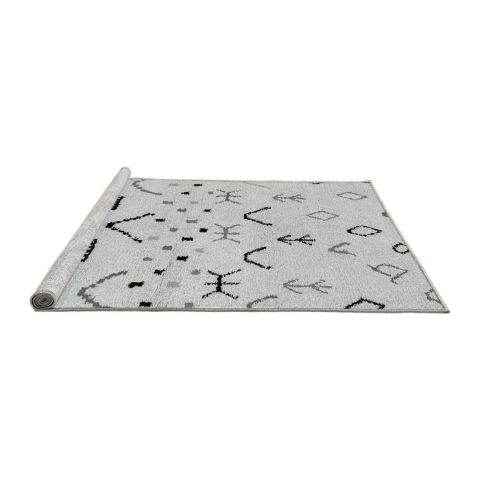 Sideview of Machine Washable Solid Gray Modern Rug, wshabs2932gry