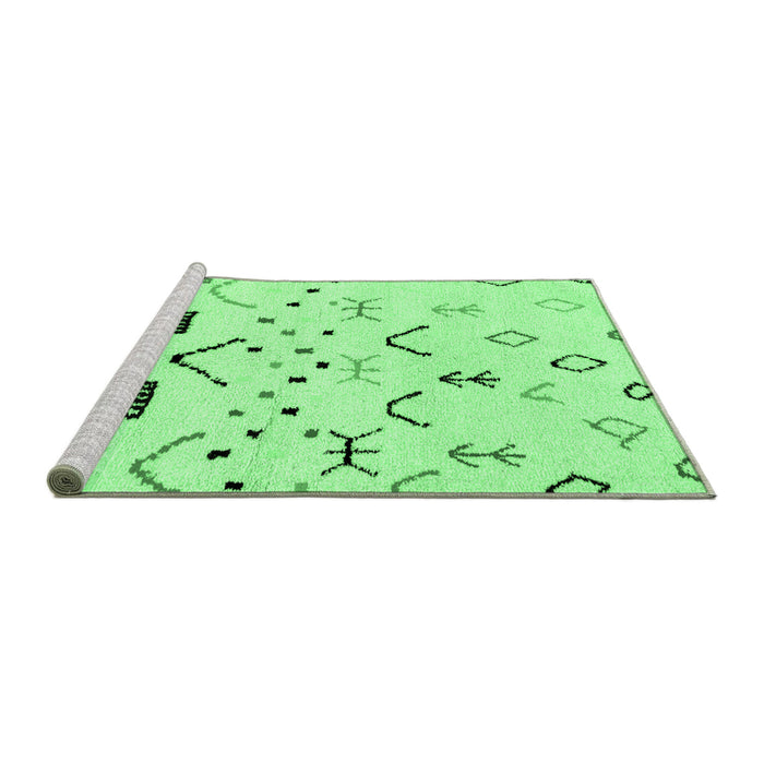 Sideview of Machine Washable Solid Emerald Green Modern Area Rugs, wshabs2932emgrn