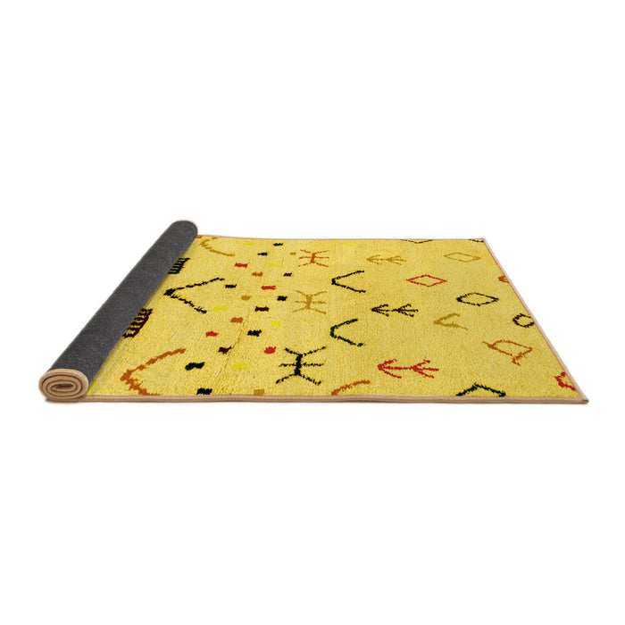 Sideview of Solid Yellow Modern Rug, abs2932yw