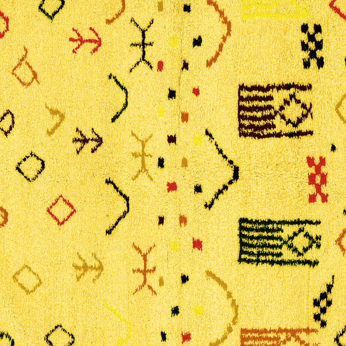 Square Machine Washable Solid Yellow Modern Rug, wshabs2932yw