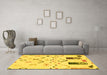 Machine Washable Solid Yellow Modern Rug in a Living Room, wshabs2932yw