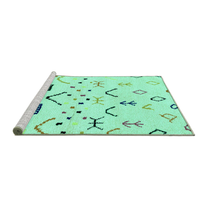 Sideview of Machine Washable Solid Turquoise Modern Area Rugs, wshabs2932turq