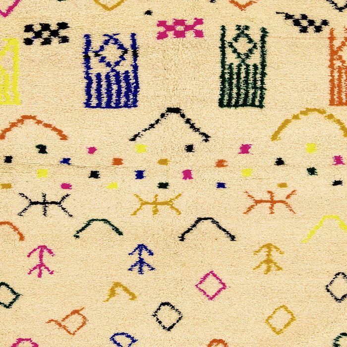 Square Abstract Sun Yellow Solid Rug, abs2932