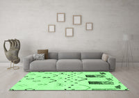 Machine Washable Solid Emerald Green Modern Rug, wshabs2932emgrn