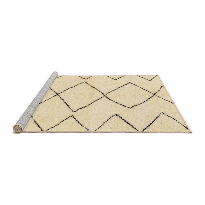 Sideview of Machine Washable Abstract Khaki Gold Rug, wshabs2933