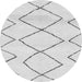 Round Machine Washable Solid Gray Modern Rug, wshabs2933gry