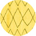 Round Solid Yellow Modern Rug, abs2933yw