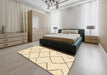 Machine Washable Abstract Khaki Gold Rug in a Bedroom, wshabs2933