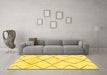 Machine Washable Solid Yellow Modern Rug in a Living Room, wshabs2933yw