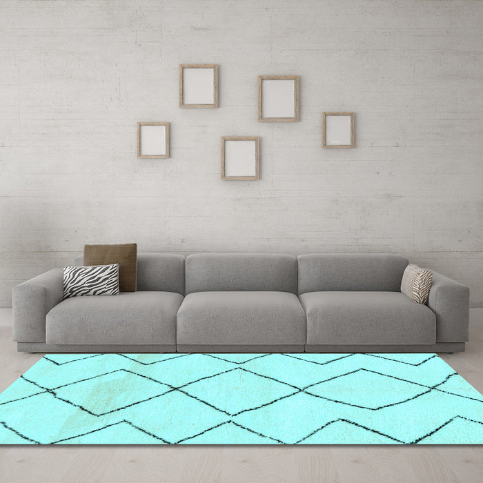 Machine Washable Solid Light Blue Modern Rug in a Living Room, wshabs2933lblu