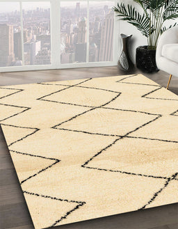 Abstract Khaki Gold Solid Rug in Family Room, abs2933