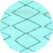 Round Solid Light Blue Modern Rug, abs2933lblu