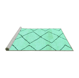 Sideview of Machine Washable Solid Turquoise Modern Area Rugs, wshabs2933turq