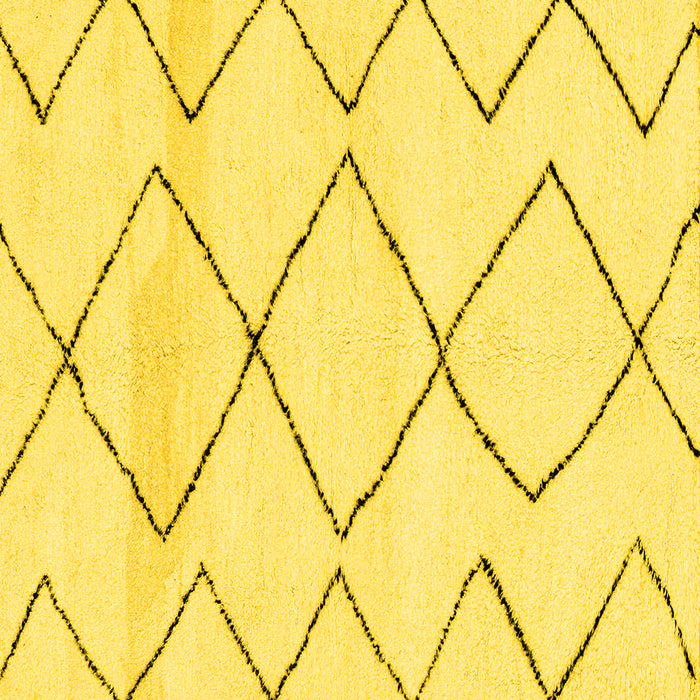 Square Solid Yellow Modern Rug, abs2933yw