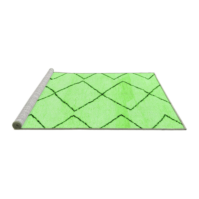 Sideview of Machine Washable Solid Green Modern Area Rugs, wshabs2933grn