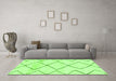 Machine Washable Solid Green Modern Area Rugs in a Living Room,, wshabs2933grn