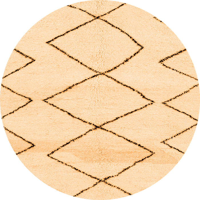 Round Machine Washable Solid Orange Modern Area Rugs, wshabs2933org