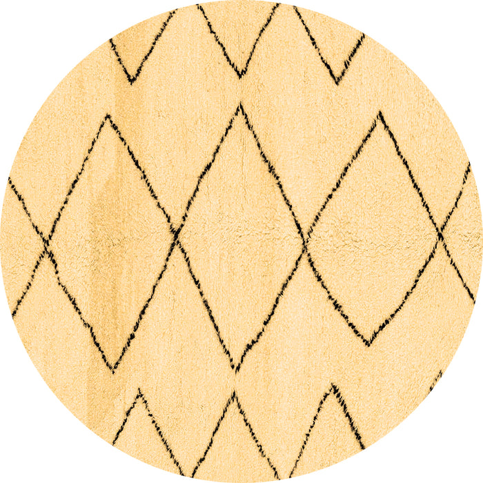 Round Machine Washable Solid Brown Modern Rug, wshabs2933brn