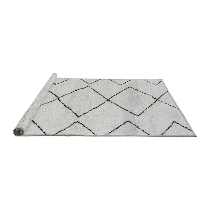 Sideview of Machine Washable Solid Gray Modern Rug, wshabs2933gry