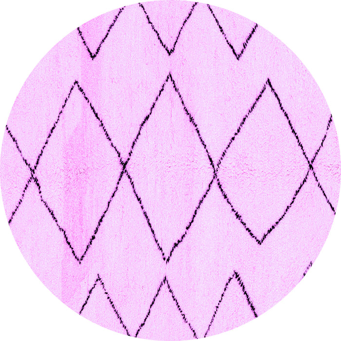 Round Solid Purple Modern Rug, abs2933pur