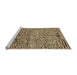 Sideview of Machine Washable Abstract Sepia Brown Rug, wshabs2934