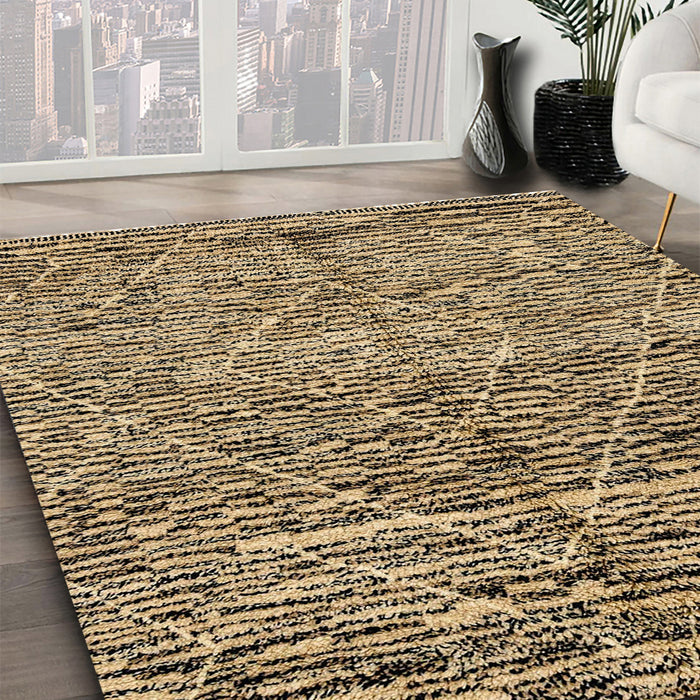 Machine Washable Abstract Sepia Brown Rug in a Family Room, wshabs2934