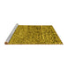 Sideview of Machine Washable Solid Yellow Modern Rug, wshabs2934yw