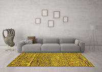 Machine Washable Solid Yellow Modern Rug, wshabs2934yw