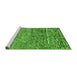 Sideview of Machine Washable Solid Green Modern Area Rugs, wshabs2934grn