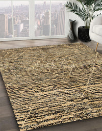 Abstract Reddish Brown Solid Rug, abs2934