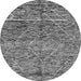 Round Solid Gray Modern Rug, abs2934gry