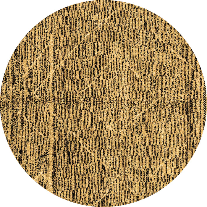 Round Machine Washable Solid Brown Modern Rug, wshabs2934brn