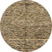 Round Machine Washable Abstract Sepia Brown Rug, wshabs2934