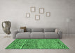 Machine Washable Solid Emerald Green Modern Area Rugs in a Living Room,, wshabs2934emgrn