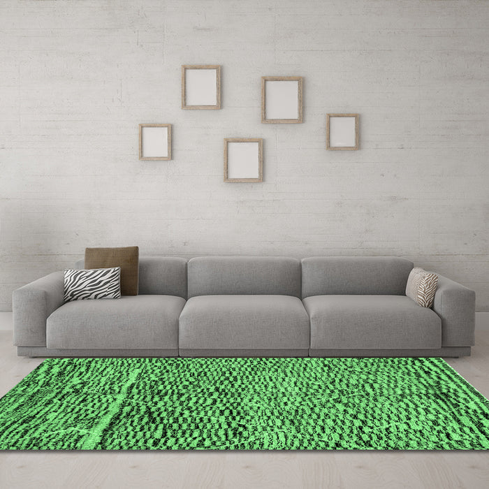 Machine Washable Solid Emerald Green Modern Area Rugs in a Living Room,, wshabs2934emgrn