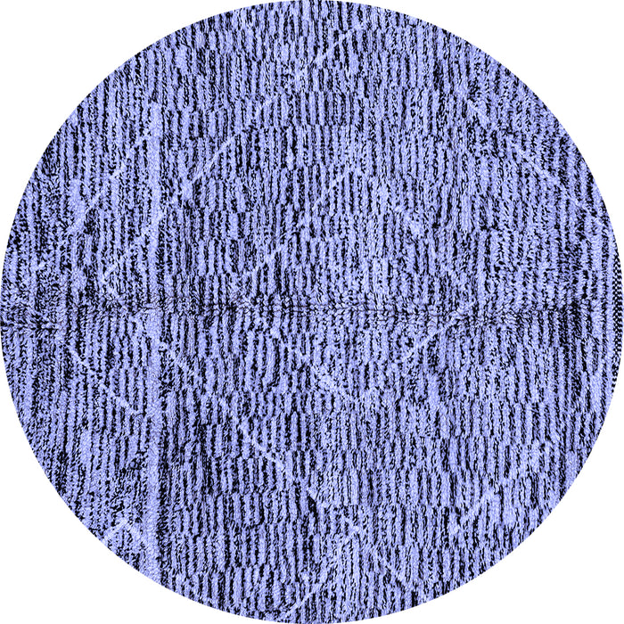 Round Machine Washable Solid Blue Modern Rug, wshabs2934blu