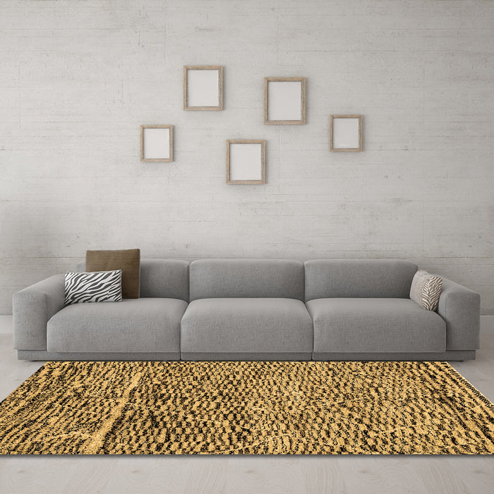 Machine Washable Solid Brown Modern Rug in a Living Room,, wshabs2934brn