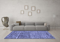 Machine Washable Solid Blue Modern Rug, wshabs2934blu