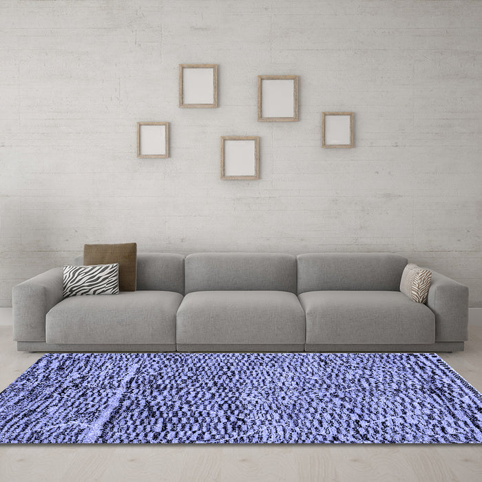 Machine Washable Solid Blue Modern Rug in a Living Room, wshabs2934blu