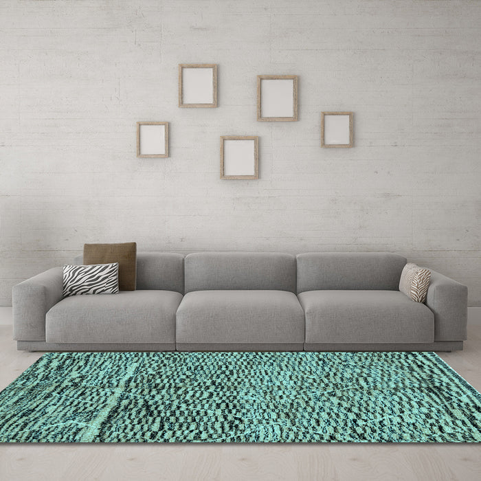 Machine Washable Solid Light Blue Modern Rug in a Living Room, wshabs2934lblu