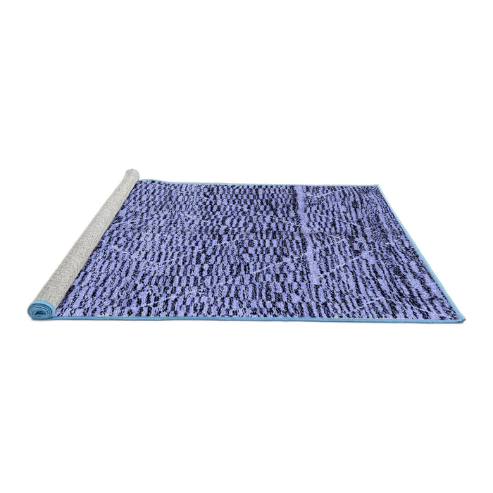 Sideview of Machine Washable Solid Blue Modern Rug, wshabs2934blu