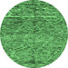 Round Solid Emerald Green Modern Rug, abs2934emgrn