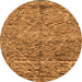 Round Solid Orange Modern Rug, abs2934org