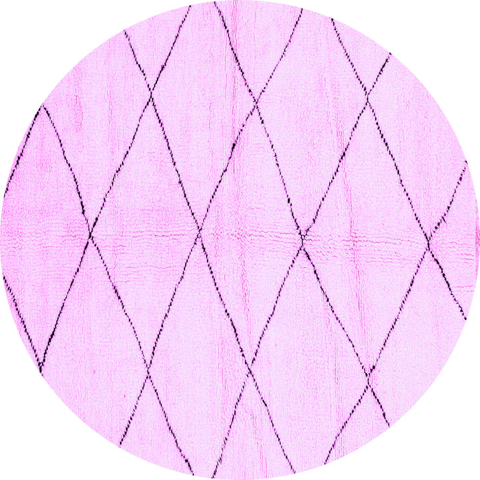 Round Solid Purple Modern Rug, abs2935pur