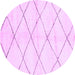 Round Solid Purple Modern Rug, abs2935pur