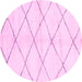 Round Solid Pink Modern Rug, abs2935pnk