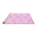 Sideview of Machine Washable Solid Pink Modern Rug, wshabs2935pnk