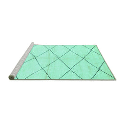 Sideview of Machine Washable Solid Turquoise Modern Area Rugs, wshabs2935turq